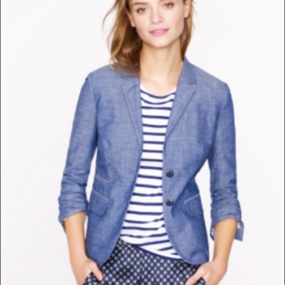 J.Crew Classic Schoolboy Blazer Crosshatch Linen 4